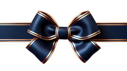 Blue bow ribbon. Concept of gift, party, holiday, Christmas and father's day