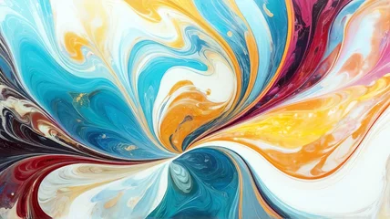 Keuken foto achterwand Lichtblauw Colorful marbling texture art patterns 3d rendering illustration 