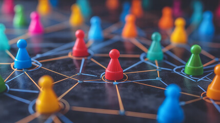 Diverse Teamwork and Collaborative Problem Solving Represented by Colorful Connected Game Pieces