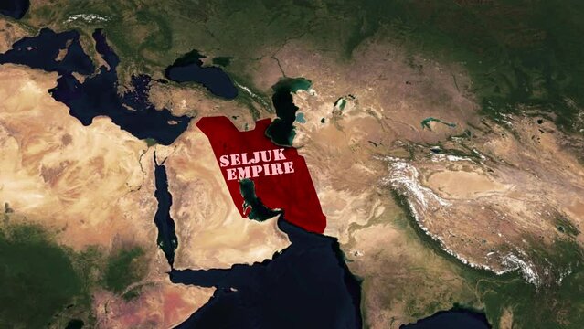 Map of the Seljuk Empire around 1100 AD.Seljuk Empire map.