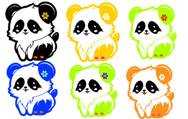 Set of cats silhouettes in different colors vector