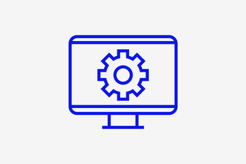 monitor options illustration in line style design. Vector illustration.	
