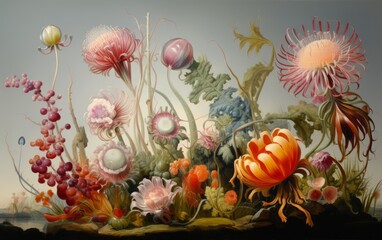 Obraz na płótnie Canvas Floral background with flowers