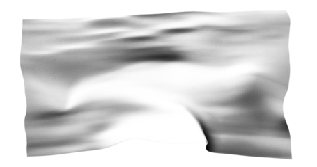 White flag isolated realistic waving background transparent. Cotton fabric texture