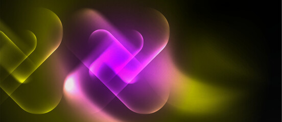 Techno concept with neon circles geometric design. Vector Illustration For Wallpaper, Banner, Background, Card, Book Illustration, landing page