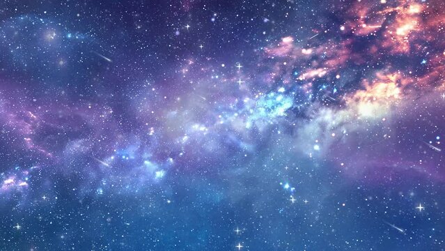 beautiful space background fantasy background. seamless looping overlay 4k virtual video animation background