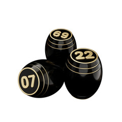 Black lottery kegs 3d icons.