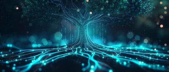 Glowing digital roots