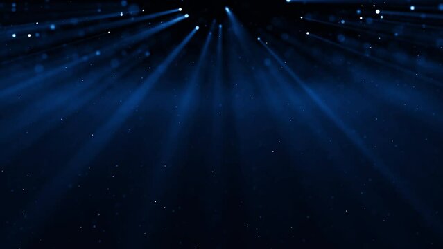 Particles bokeh abstract blue event game trailer titles cinematic openers digital technology concert background loop