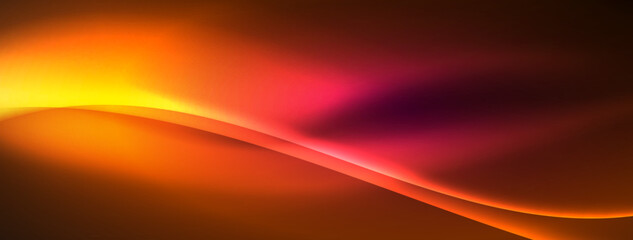 Obraz premium Neon light glowing waves and lines background set for wallpaper, business card, cover, poster, banner, brochure, header, website