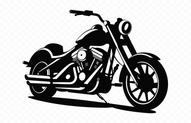 Motorcycle vector black and white silhouette isolated on a white background, Motorbike Silhouette Clipart