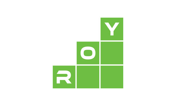 ROY initial letter financial logo design vector template. economics, growth, meter, range, profit, loan, graph, finance, benefits, economic, increase, arrow up, grade, grew up, topper, company, scale