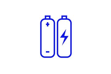 Isolated batteries illustration in line style design. Vector illustration.	