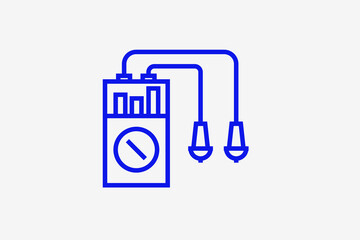 voltage measurement illustration in line style design. Vector illustration.	