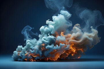 Cold blue smoke / fire background for product images or renders.