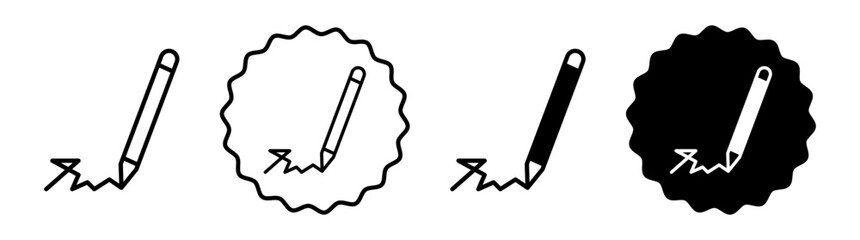 Autograph icon logo set vector