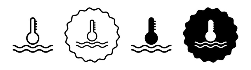 Liquid temperature icon logo set vector - obrazy, fototapety, plakaty