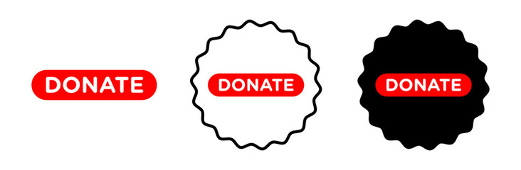 Donate button icon logo set vector