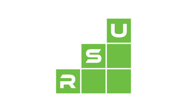 RSU initial letter financial logo design vector template. economics, growth, meter, range, profit, loan, graph, finance, benefits, economic, increase, arrow up, grade, grew up, topper, company, scale