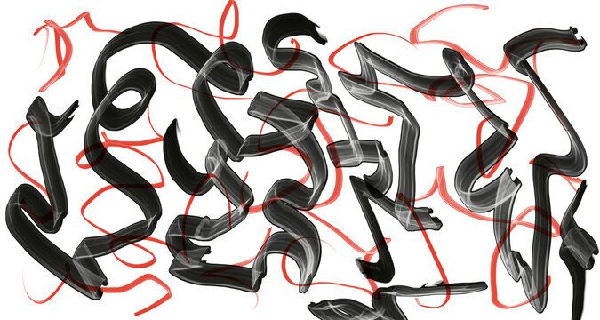 Background of  black and red lines