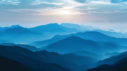 Naklejka premium View of mountain range with pink sky, suitable for inspirational quotes, travel blogs, naturethemed websites, and landscape photography projects.