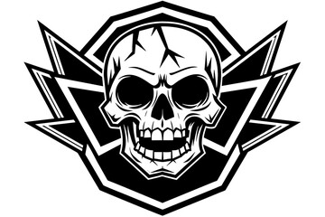 gaming-logo-broken-skull vector illustration 