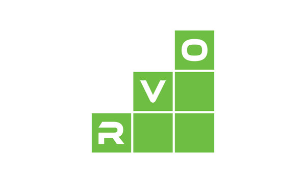 RVO initial letter financial logo design vector template. economics, growth, meter, range, profit, loan, graph, finance, benefits, economic, increase, arrow up, grade, grew up, topper, company, scale