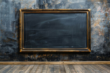Blackboard in empty classroom