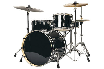 Fototapeta na wymiar set of a black drum on a transparent background