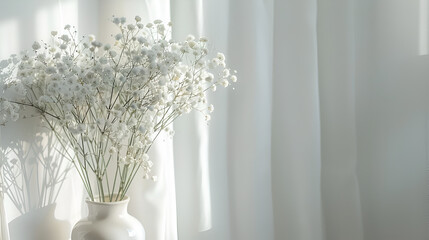 Beautiful white vase, generative ai