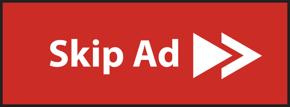 skip ads video icon or logo illustration. perfect use for website, design, pattern, etc