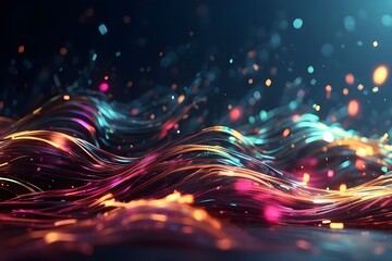 chaotic light streaks splashes abstract motion background Generative AI