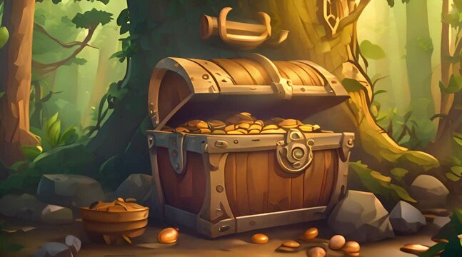 discovery of treasure in a forest right under a tree