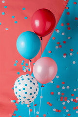 Colorful background decorated with balloons