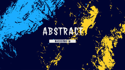 Abstract Blue Yellow Grunge Paint Texture Background