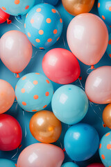 Colorful background decorated with balloons
