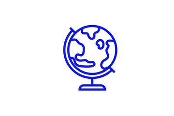 Isolated globe illustration in line style design. Vector illustration.	