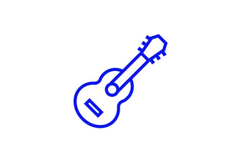 Isolated guitar illustration in line style design. Vector illustration.	