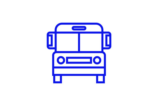 Isolated bus illustration in line style design. Vector illustration.	