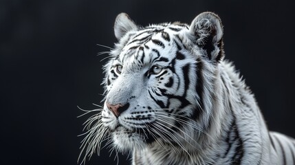 White Tiger in Captivating Gaze, AI-Generated
