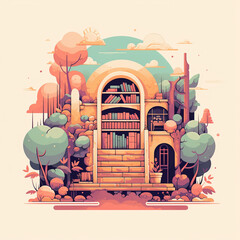 A forgotten library its entrance hidden by magic