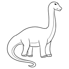 brontosaurus illustration hand drawn outline isolated vector