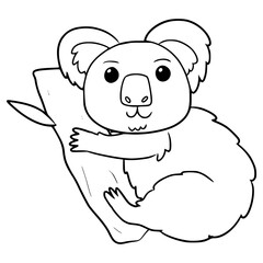 koala illustration hand drawn outline isolated vector