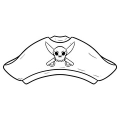 pirate hat illustration hand drawn outline isolated vector