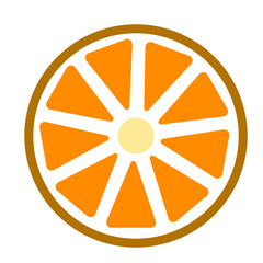 Fototapeta premium Cut orange icon. Beautiful colored orange, lemon, lime. Colored cut fruit icon