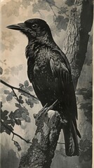 Fototapeta premium Old engraving animal, vintage illustration beauty and intricacies of animal in timeless engraved art, perfect nostalgic and classic design