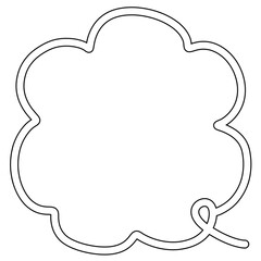 ふきだし　黒白　シンプル　右向き