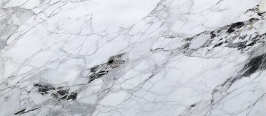 Detailed close-up view of a white marble texture, showcasing the intricate veining and smooth surface of the stone. Ideal for background or design purposes.