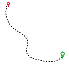 Distance solid icon, navigation and route, map pointer vector graphics.