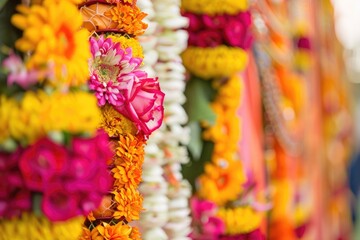 Fototapeta premium A festive Indian wedding celebration with colorful decorations and traditional attire